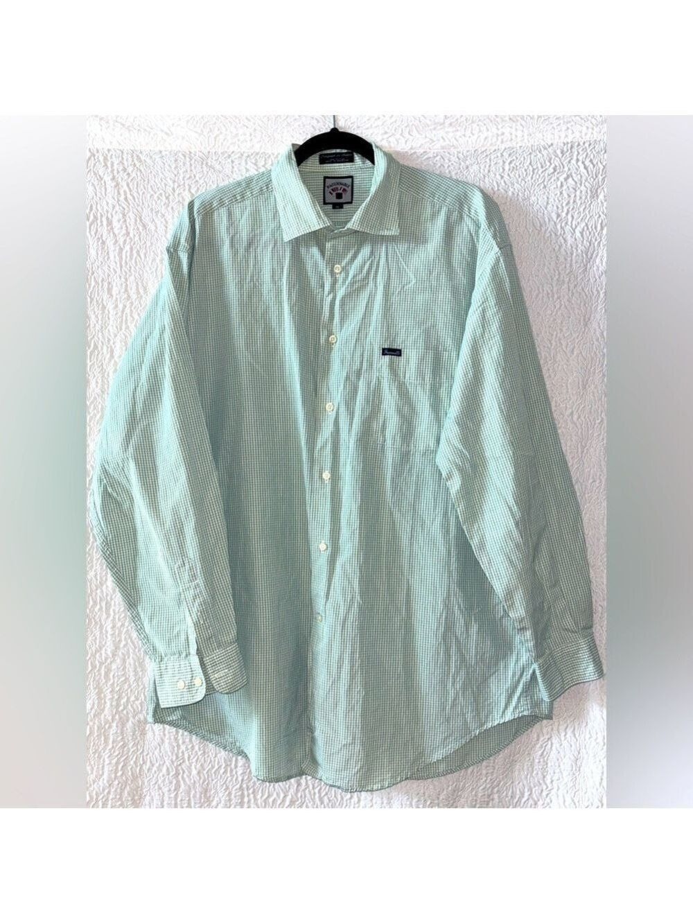 Faconnable by Albert Goldberg Mini Gingham Long Sleeve Button Down Shirt